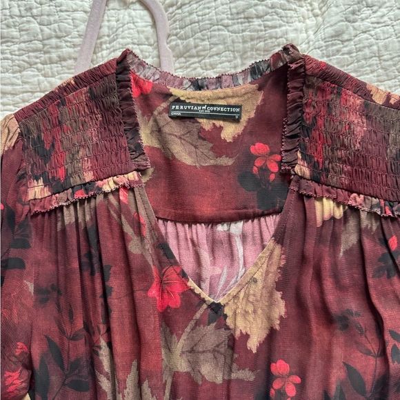 NWOT Peruvian Connection Maxi women’s multicolor dress Small long sleeve - Picture 15 of 16